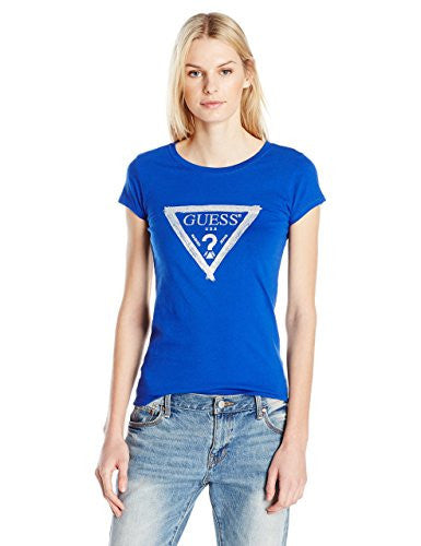 Guess Women's Short Sleeve Brushed Triangle Tee Shirt