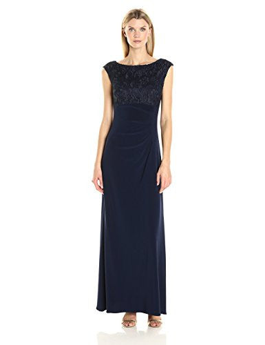 Alex Evenings Women's Long Cowl Back Dress